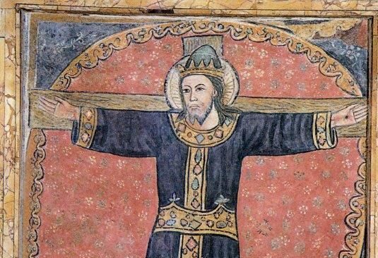 Affresco dell'viii secolo, basilica dei santi cosma e damiano, roma